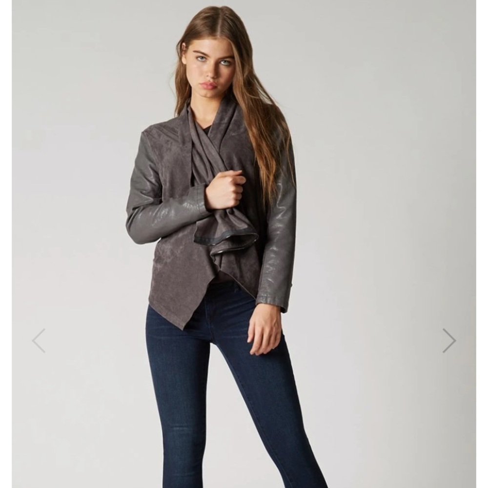 BLANKNYC Charcoal faux leather jacket